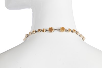 Lot 55 - A Line Vautrin mirrored glass and talosel necklace, circa 1960
