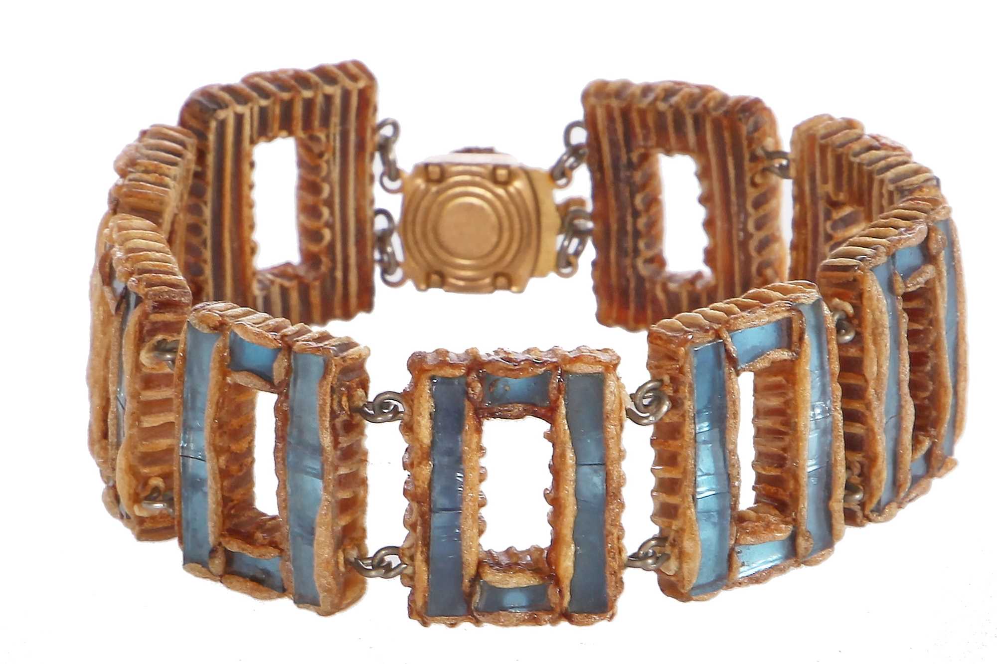 Lot 56 - A Line Vautrin glass and talosel bracelet, circa 1955