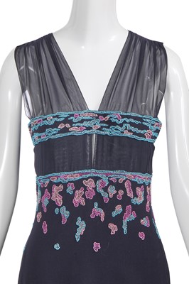 Lot 30 - A Chanel by Karl Lagerfeld beaded and embroidered chiffon and wool dress, Autumn-Winter 1997-98