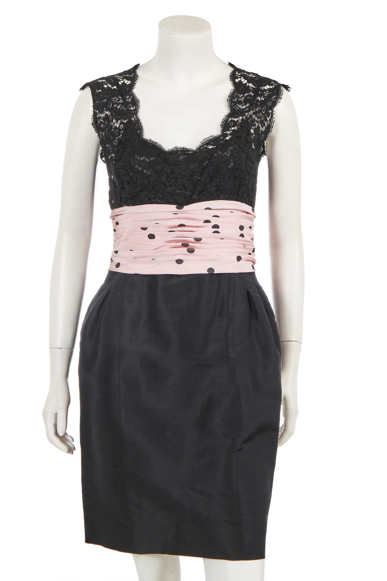 Lot 237 - A Chanel by Karl Lagerfeld black faille and lace cocktail dress, Spring-Summer 1988