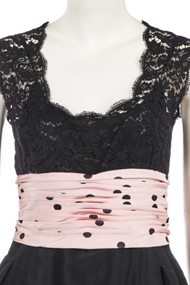 Lot 237 - A Chanel by Karl Lagerfeld black faille and lace cocktail dress, Spring-Summer 1988