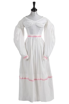 Lot 871 - A broderie anglaise cotton summer dress, circa 1838