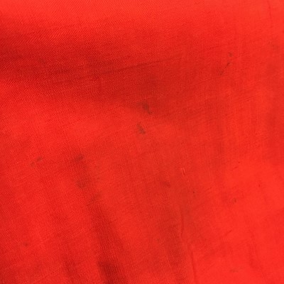 Lot 501 - An unusual scarlet wool day dress, 1840-45