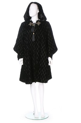 Lot 251 - An Yves Saint Laurent black quilted velvet...