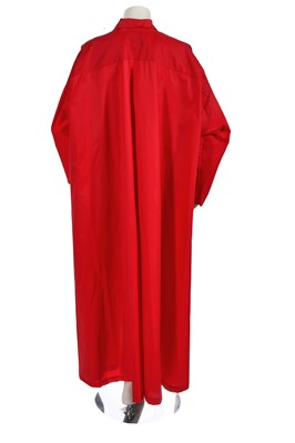 Lot 614 - A Norma Kamali red polyester parachute coat, 1980s