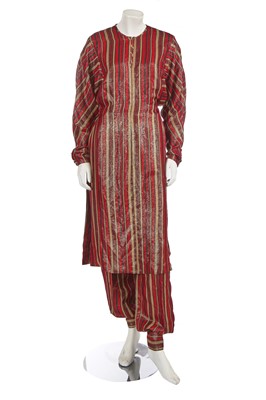 Lot 695 - A Valentino Garavani silk-lamé blend ensemble, 1973