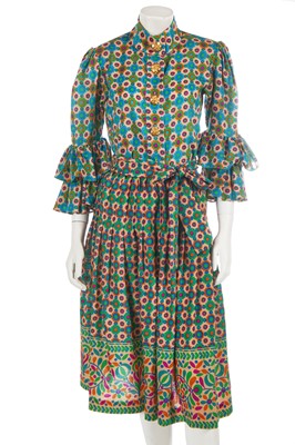 Lot 548 - An Yves Saint Laurent printed wool ensemble, 1990s