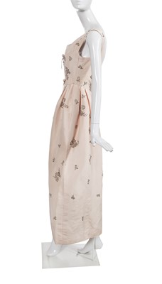 Lot 405 - A Christian Dior London by Marc Bohan embroidered blush faille 'Soirée Brillante' dress, Autumn-Winter 1960-61