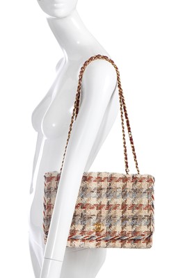 Lot 34 - A Chanel by Karl Lagerfeld tweed flap bag, 1980s