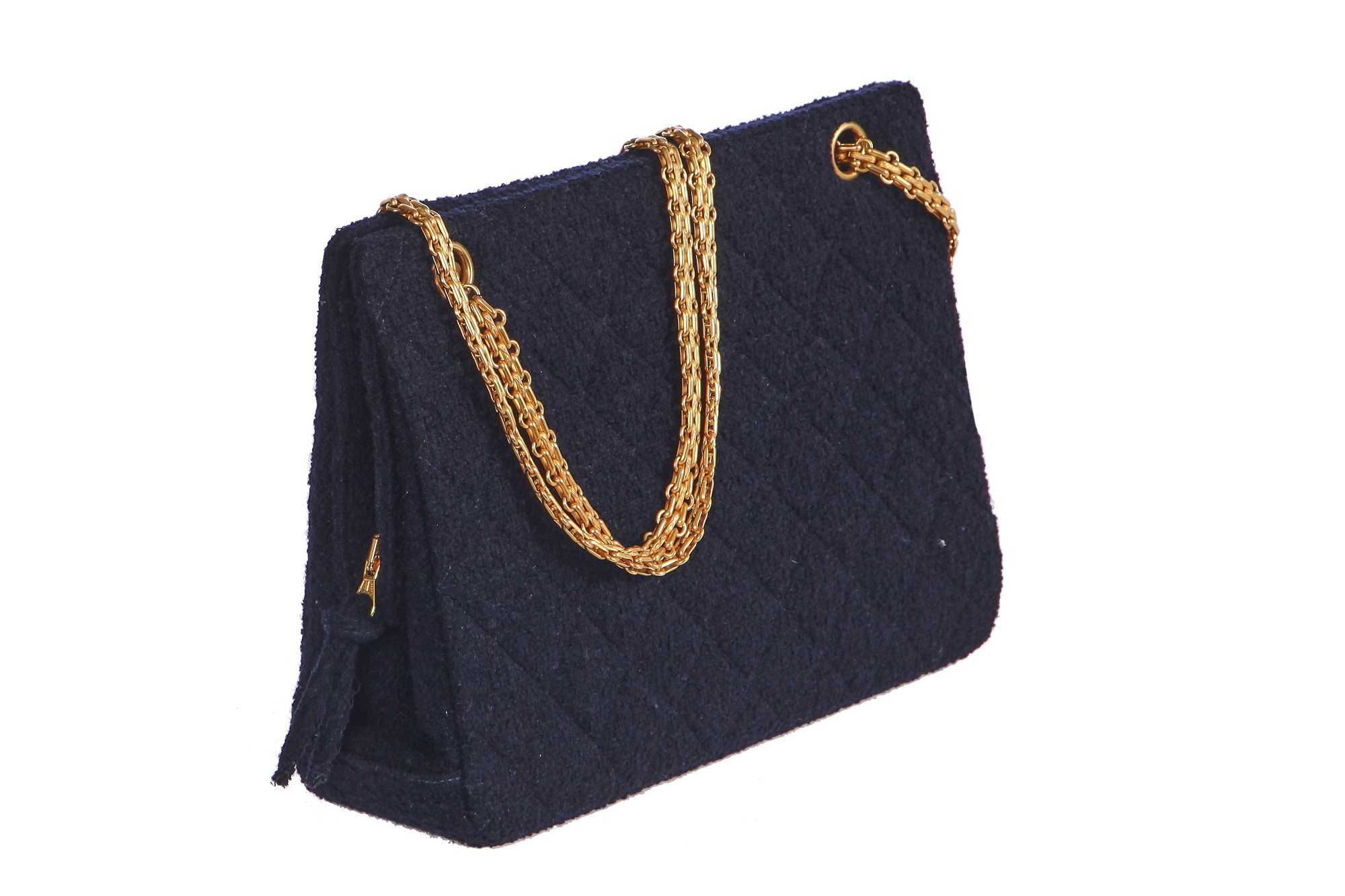 Lot 31 - A Chanel by Karl Lagerfeld quilted black bouclé bag, Autumn-Winter 1995-96