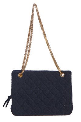 Lot 31 - A Chanel by Karl Lagerfeld quilted black bouclé bag, Autumn-Winter 1995-96