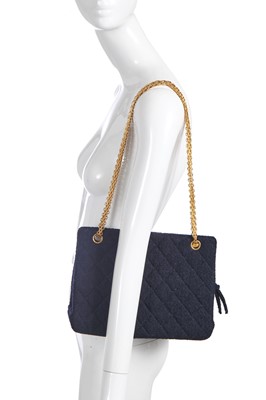 Lot 31 - A Chanel by Karl Lagerfeld quilted black bouclé bag, Autumn-Winter 1995-96