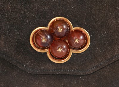 Lot 41 - A Cartier brown suede bag, 1930s