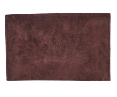 Lot 42 - A Cartier brown suede bag, 1936