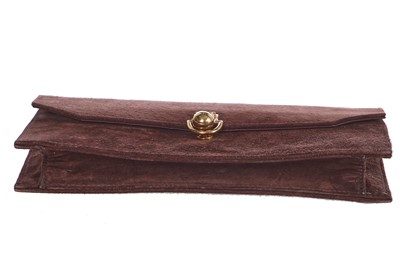 Lot 42 - A Cartier brown suede bag, 1936