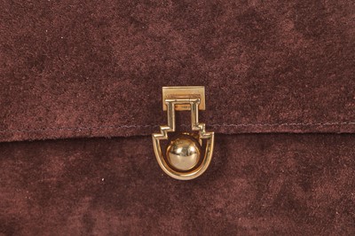 Lot 42 - A Cartier brown suede bag, 1936