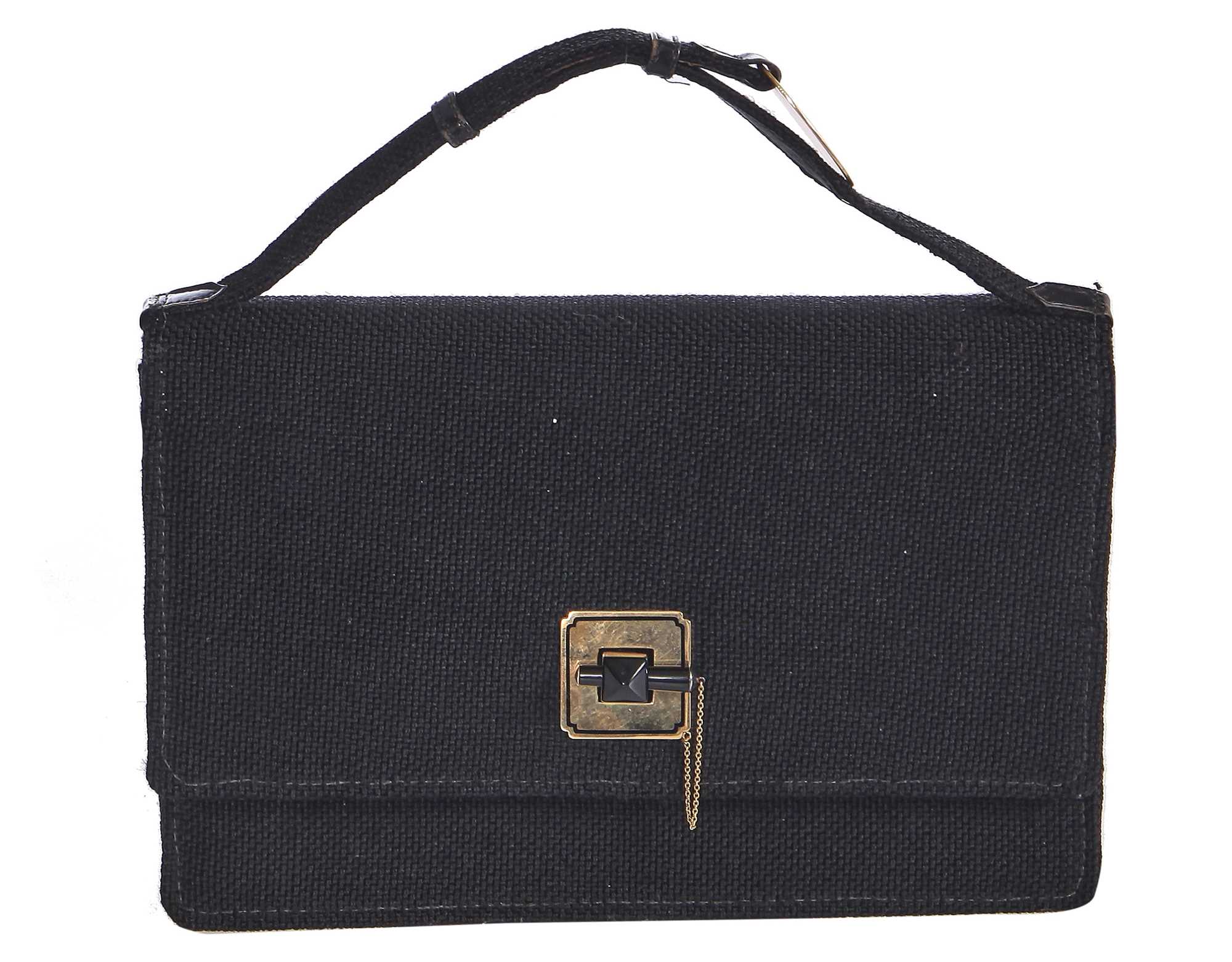Lot 44 - A Cartier black woven wool bag, 1930s