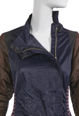 Lot 571 - A Jean Paul Gaultier blue and brown nylon dress, 'Constructivist (Russian)' collection, Autumn-Winter 1986-87