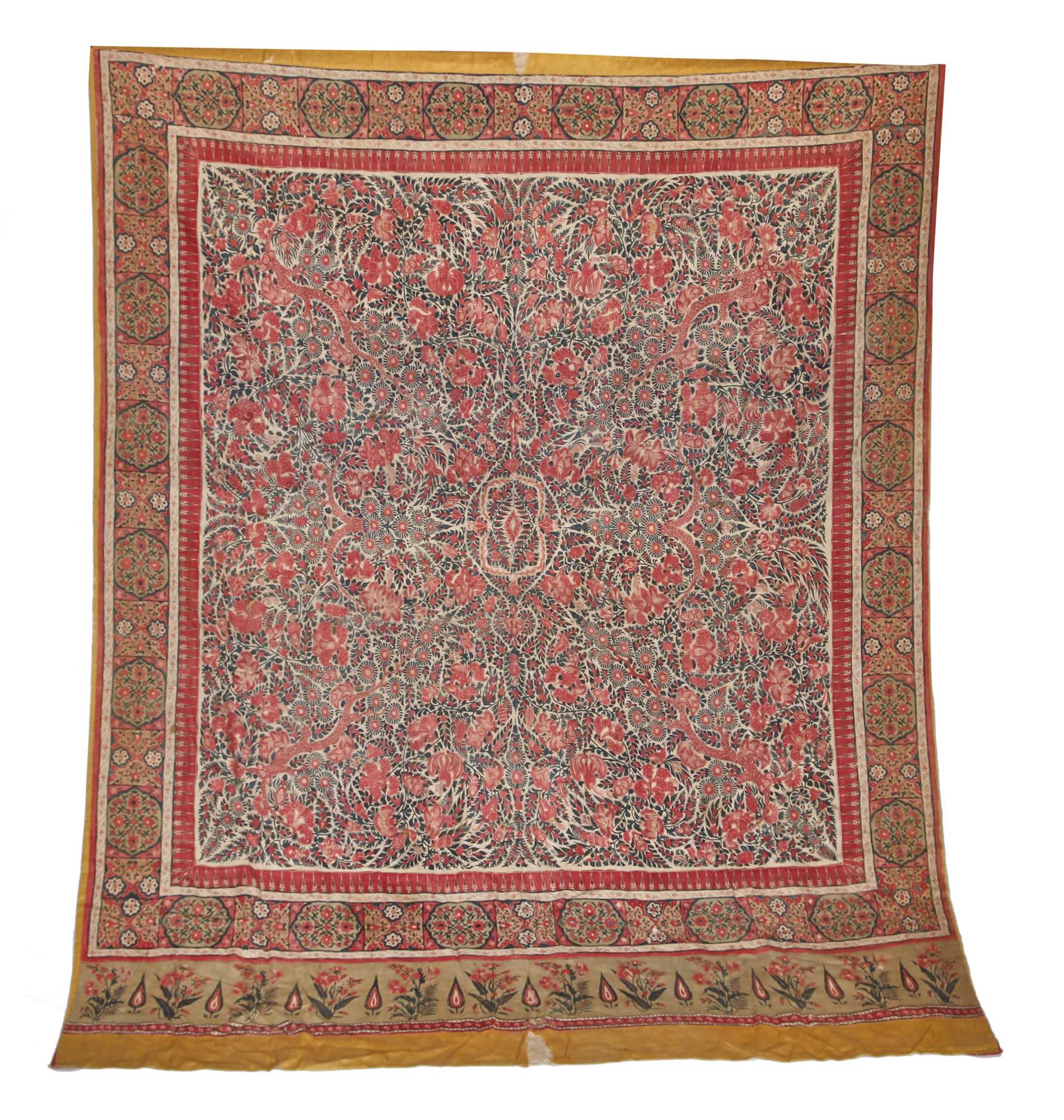 Lot 541 - A fine Palampore coverlet, Indian for the European market, probably first half of 18th century