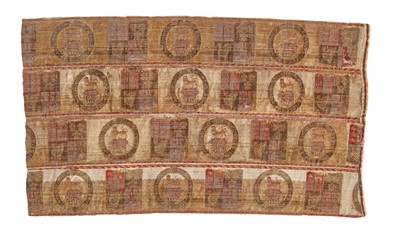 Lot 879 - Four joined woven velvet livery bands, probably British royal household, 18th century
