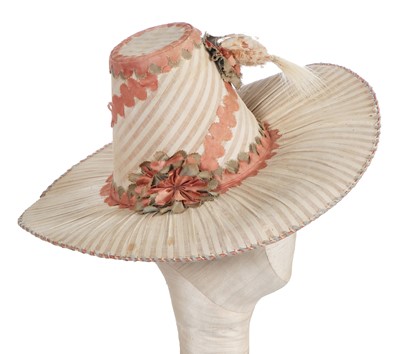 Lot 515 - A fine and rare woman's hat, French, 1790-92