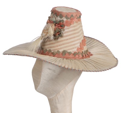 Lot 515 - A fine and rare woman's hat, French, 1790-92