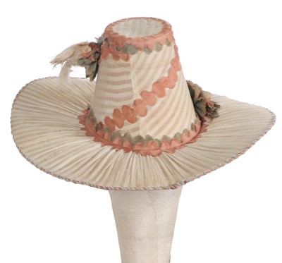 Lot 515 - A fine and rare woman's hat, French, 1790-92