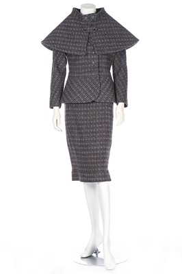 Lot 349 - A Pierre Cardin heather-grey tweed suit, mid...