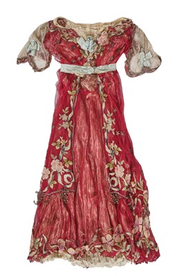 Lot 796 - A Heinrich Grunbaum of Vienna embroidered chiffon ball gown, circa 1900