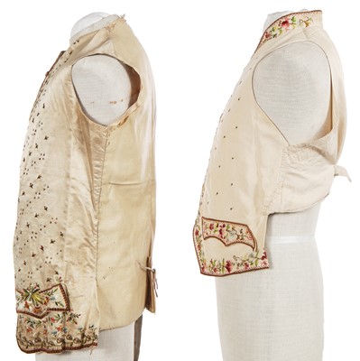 Lot 180 - Two embroidered waistcoats, 1770, 1850