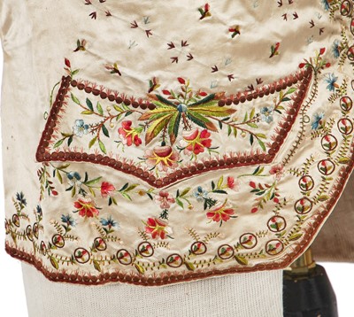 Lot 180 - Two embroidered waistcoats, 1770, 1850