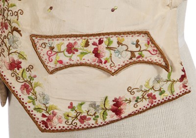 Lot 180 - Two embroidered waistcoats, 1770, 1850