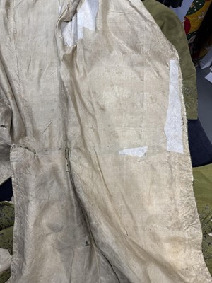 Lot 182 - An embroidered green silk coat and waistcoat, 1780s