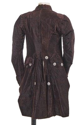 Lot 179 - A voided velvet coat and a bicorne, 1780-1810s