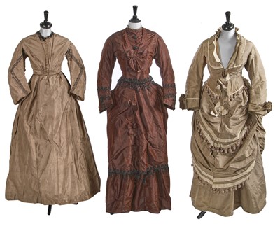 Lot 852 - Three Victorian dresses, 1860s-70s