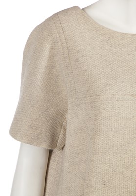 Lot 717 - A Cristóbal Balenciaga haute couture beige wool top, circa 1968
