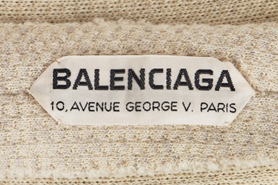 Lot 717 - A Cristóbal Balenciaga haute couture beige wool top, circa 1968