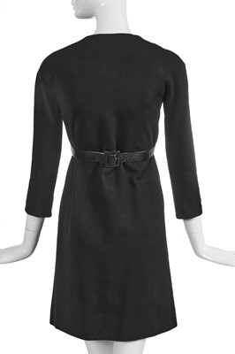Lot 419 - A Cristóbal Balenciaga haute couture black wool jersey dress, circa 1963