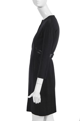 Lot 419 - A Cristóbal Balenciaga haute couture black wool jersey dress, circa 1963