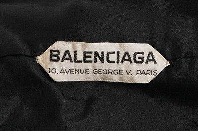 Lot 419 - A Cristóbal Balenciaga haute couture black wool jersey dress, circa 1963