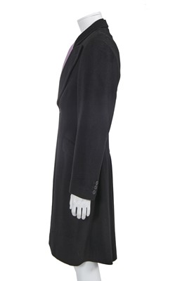 Lot 19 - A rare Alexander McQueen men's black and purple wool coat, 'Dante' collection, Autumn-Winter 1996-97