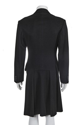 Lot 19 - A rare Alexander McQueen men's black and purple wool coat, 'Dante' collection, Autumn-Winter 1996-97