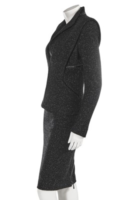 Lot 376 - An Alexander McQueen black lurex-flecked wool suit, commercial collection 2007