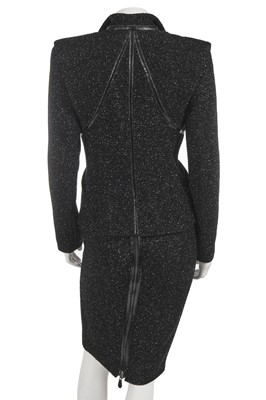 Lot 376 - An Alexander McQueen black lurex-flecked wool suit, commercial collection 2007