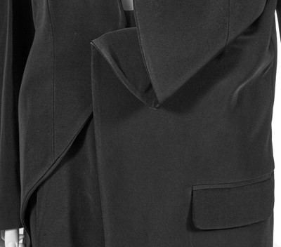 Lot 24 - A rare Alexander McQueen men's black rayon-blend suit, 'Joan' collection, Autumn-Winter 1998-99
