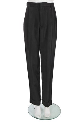 Lot 24 - A rare Alexander McQueen men's black rayon-blend suit, 'Joan' collection, Autumn-Winter 1998-99