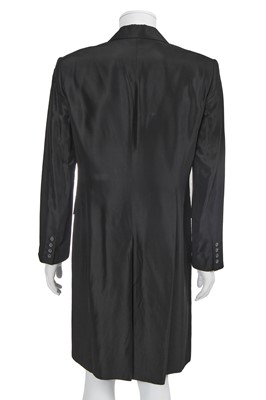 Lot 25 - An Alexander McQueen men's black acetate coat, 'Joan' collection, Autumn-Winter 1998-99
