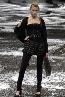 Lot 382 - An Alexander McQueen black crêpe georgette bustier, 'Scanners' collection, Autumn-Winter 2003-04