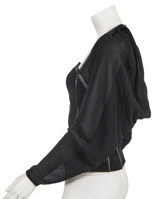 Lot 382 - An Alexander McQueen black crêpe georgette bustier, 'Scanners' collection, Autumn-Winter 2003-04