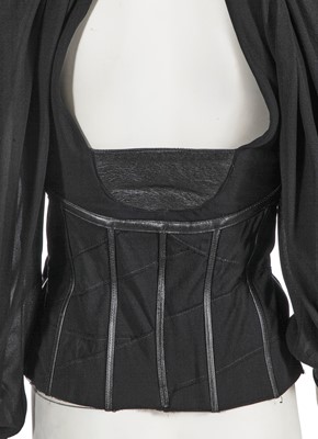 Lot 382 - An Alexander McQueen black crêpe georgette bustier, 'Scanners' collection, Autumn-Winter 2003-04